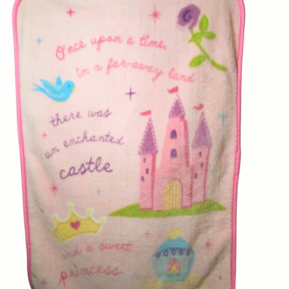 Vintage Disney Crown Crafts Once Upon A Time Castle Princess Blanket 43” X 28” - Picture 1 of 5